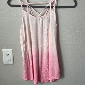 Ombré pink tank top with very cute detail on top!